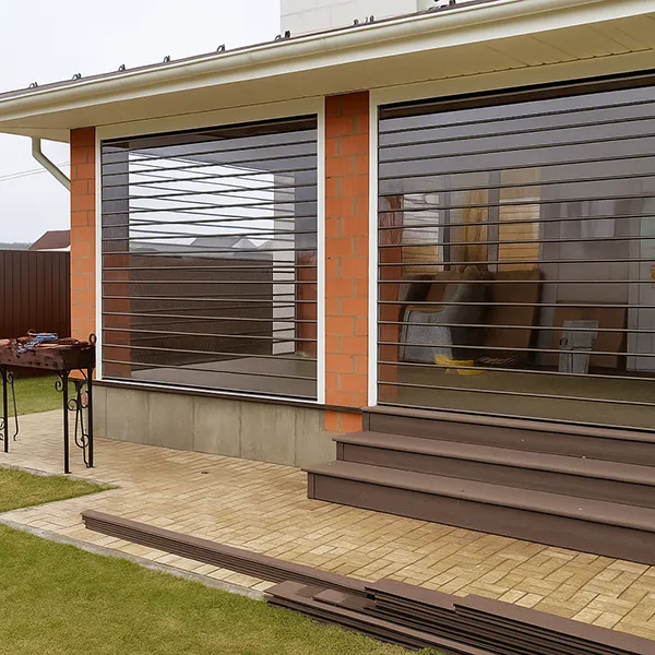 clear roll up door for villa balcony